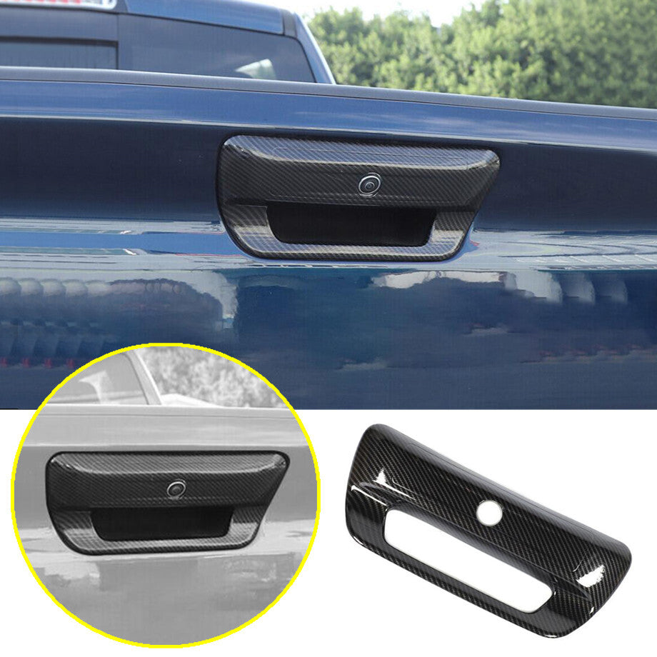 for Dodge for RAM 3500 19-22 Carbon Rear Tailgate Door Handle Cover Trim Accessories v
