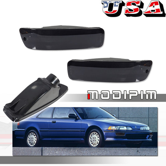Smoked Bumper Lights Parking Turn Signal Lights Pair for 1992 - 1993 for Acura Integra - v