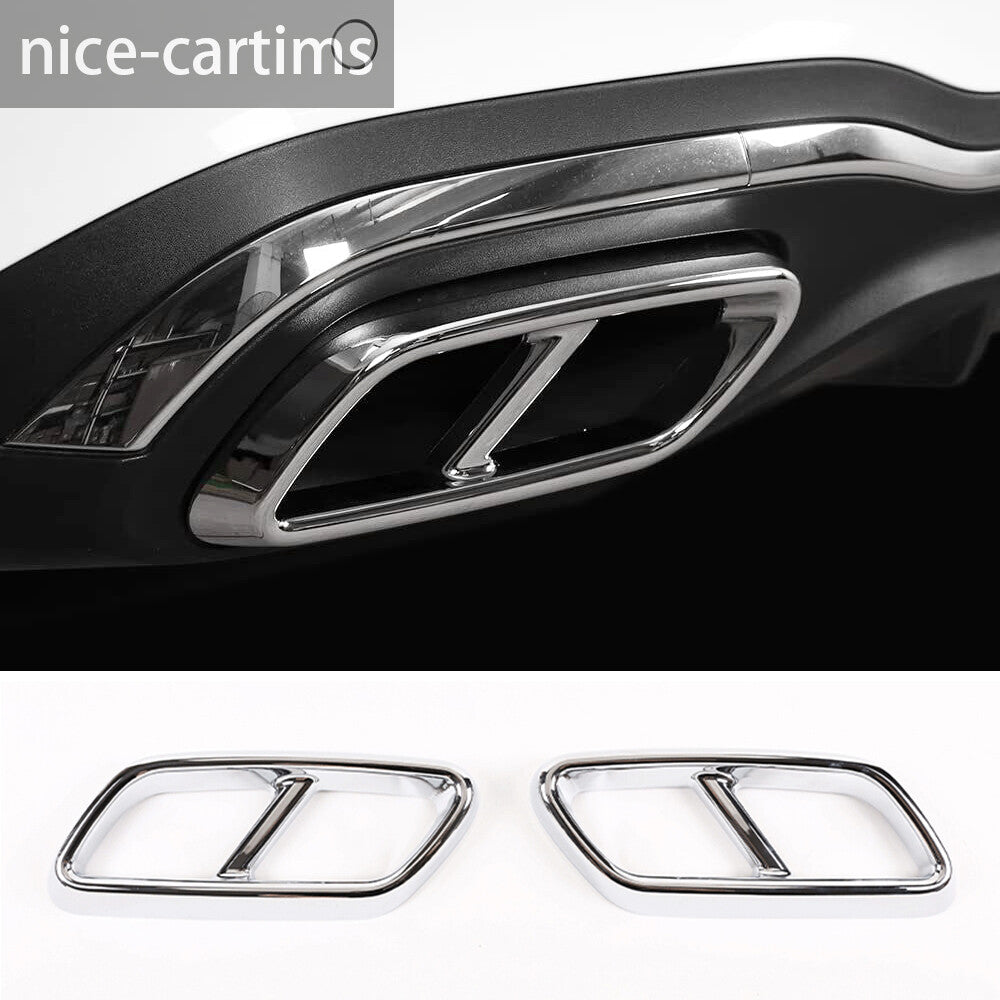 for Mercedes-Benz C Class W206 2022-23 Exhaust Muffler Tail Pipe Trim ABS Chrome