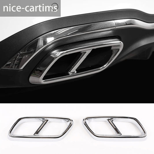 for Mercedes-Benz C Class W206 2022-23 Exhaust Muffler Tail Pipe Trim ABS Chrome