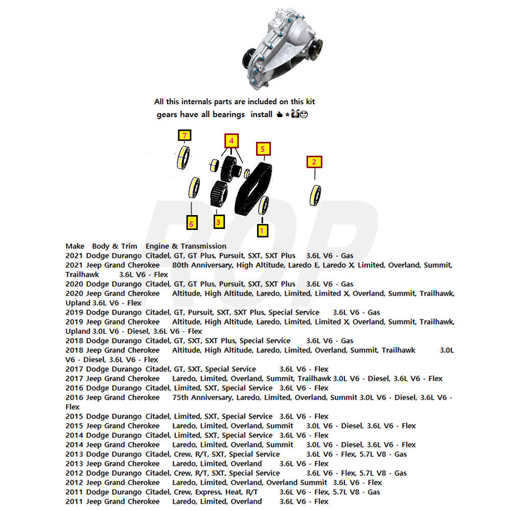 NEW For 2011-2013 for Dodge Durango 3.6L Single Speed Transfer Case KIT 68087909AB
