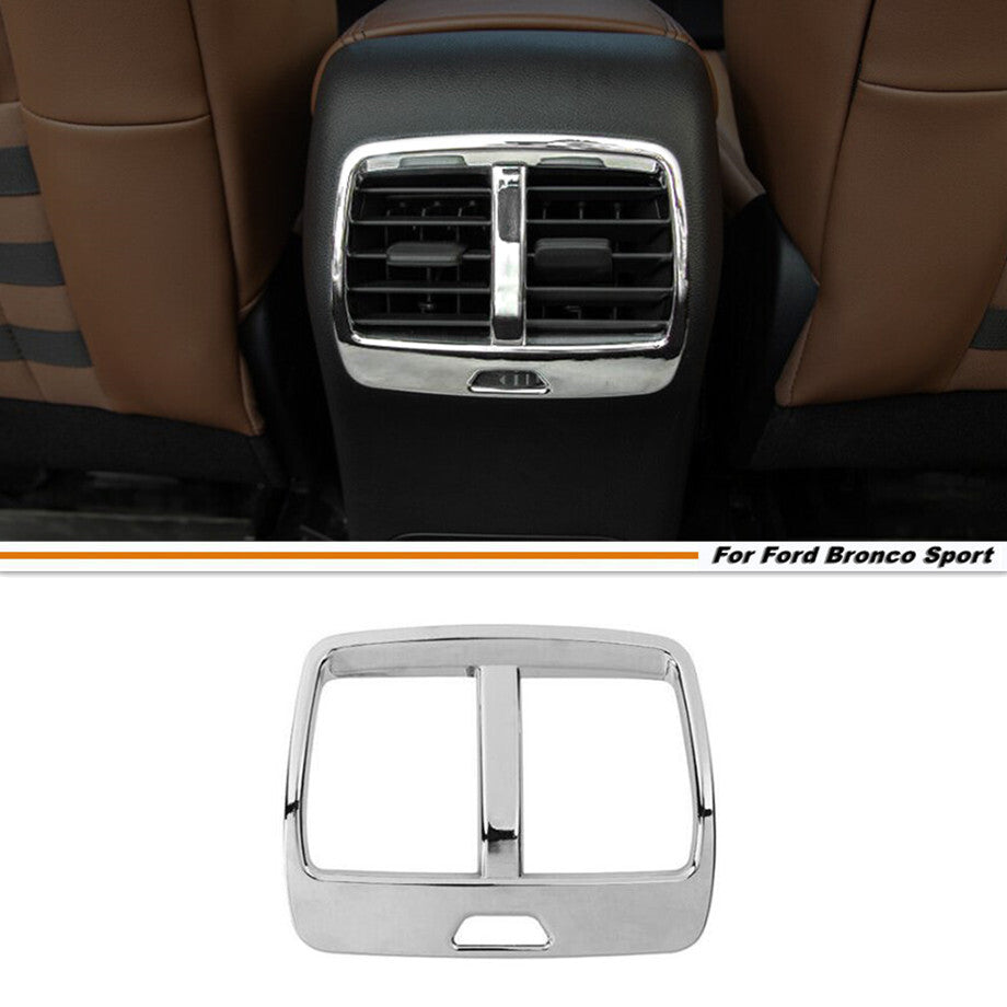 For 21-2024 Bronco Sport Chrome Rear Air Conditioner Outlet Vent Trim Cover v