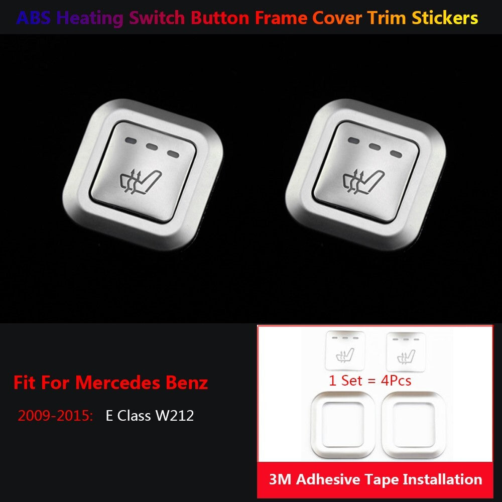 4Pcs for Mercedes-Benz E W212 Car Interior for Seat Heater Switch Panel Cover Trims