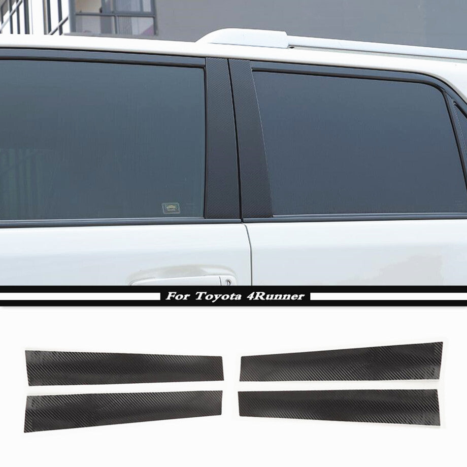 For 2010-2023 4Runner Carbon Fiber Door Window Pillar Post Decal Sticker v