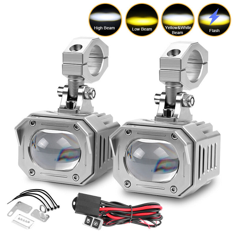 2x 90W 5000lm LED Spot Light Headlight Driving Auxiliary Lamp Motorcycle 10V-30V