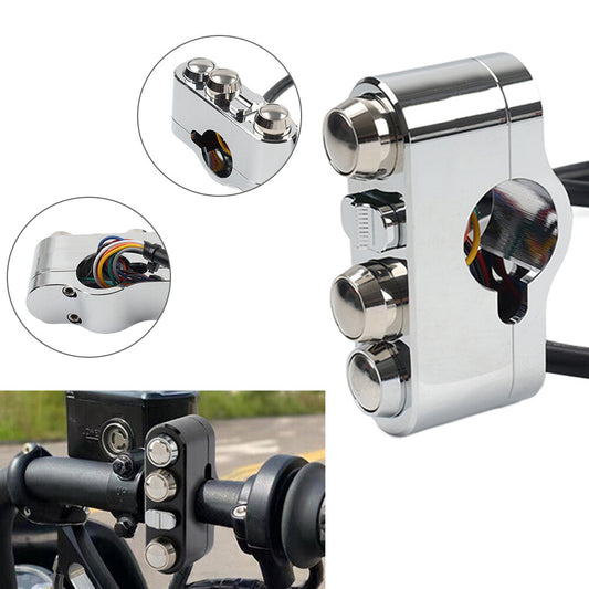 FIT for Harley Dyna Sportster 1 Handlebar Control Switches w/ Wiring Harness CNC