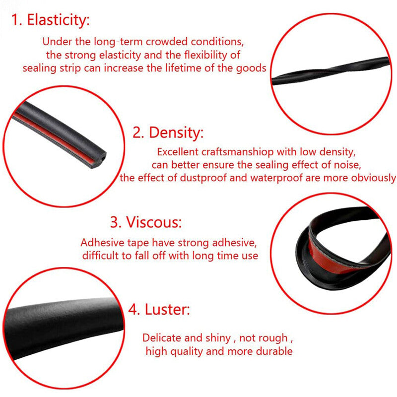 20-foot U-shaped car door trim protector for scratch protection of window rubber seals - n