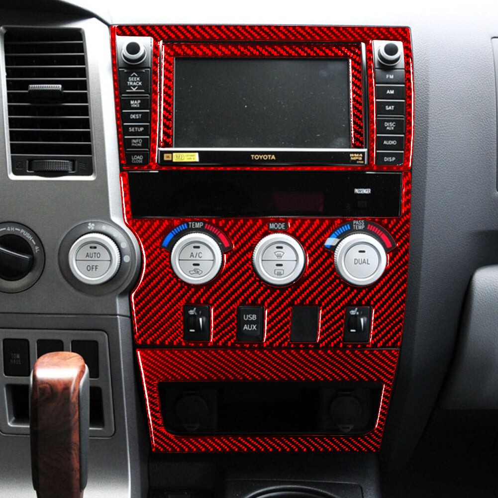 5Pcs Interior Carbon Fiber Center Control Dash Panel Trim Cover for Camry v