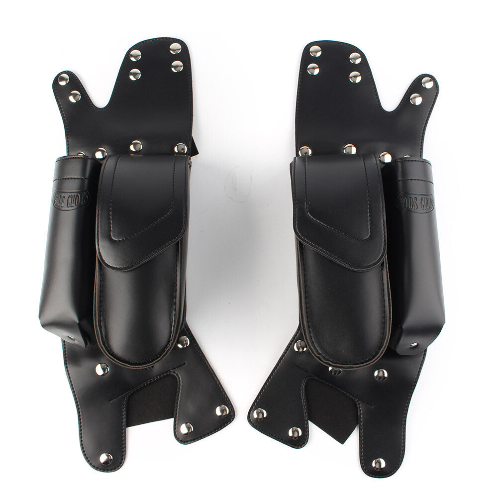 2 x Water Bottle Drink Holder Guard Bag Saddlebag for Harley Touring FLHT FLHR Q