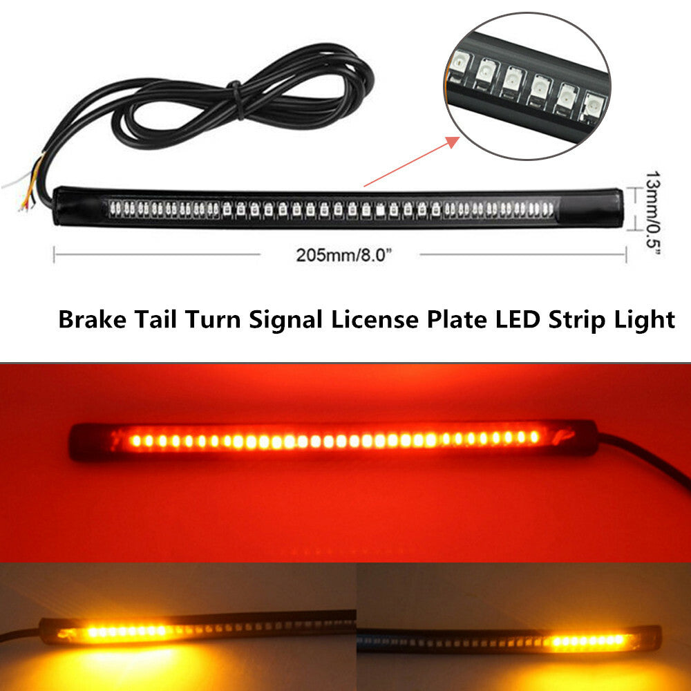 48SMD Motorcycle and Bicycle LED Strip Lights, Brake Lights, Turn Signal Lights, License Plate Lights n