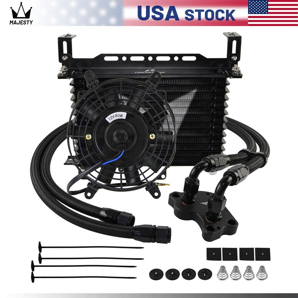 AN10 13Row Oil Cooler Kit for BMW for Mini Cooper S Supercharger R50 R52 R53+7 Fan