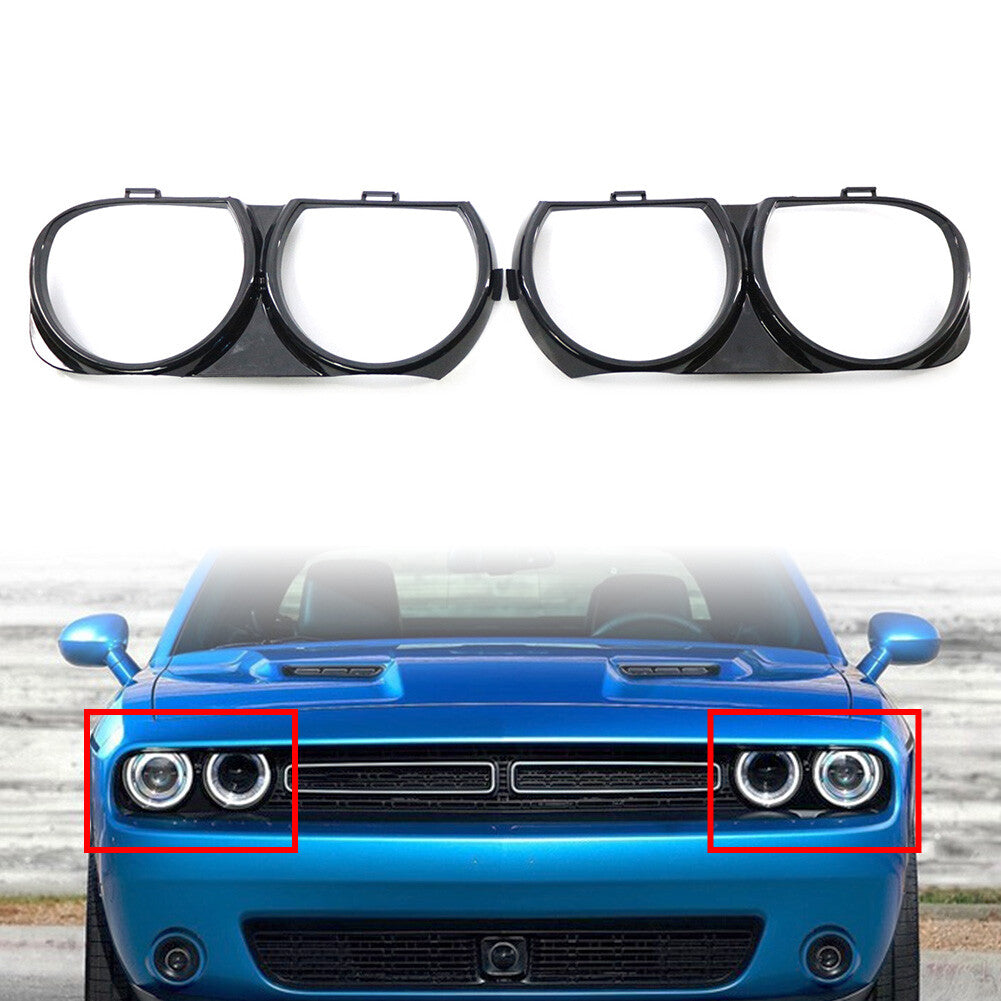 for Dodge for Challenger 2015-2021 68259052AB A Pair Front Lamp Headlight Bezel Trim