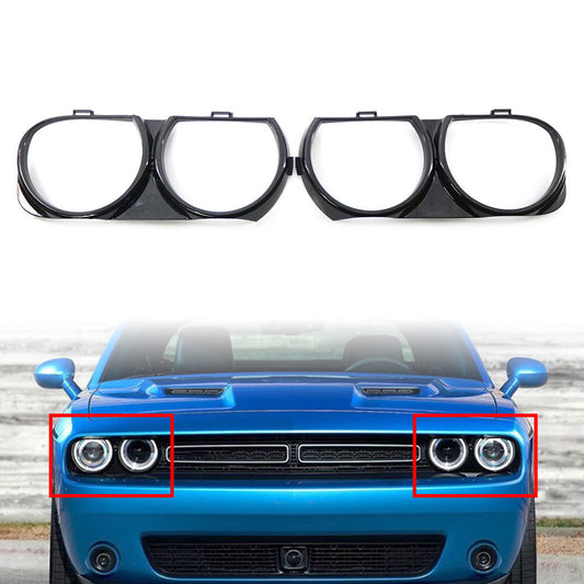 for Dodge for Challenger 2015-2021 68259052AB A Pair Front Lamp Headlight Bezel Trim