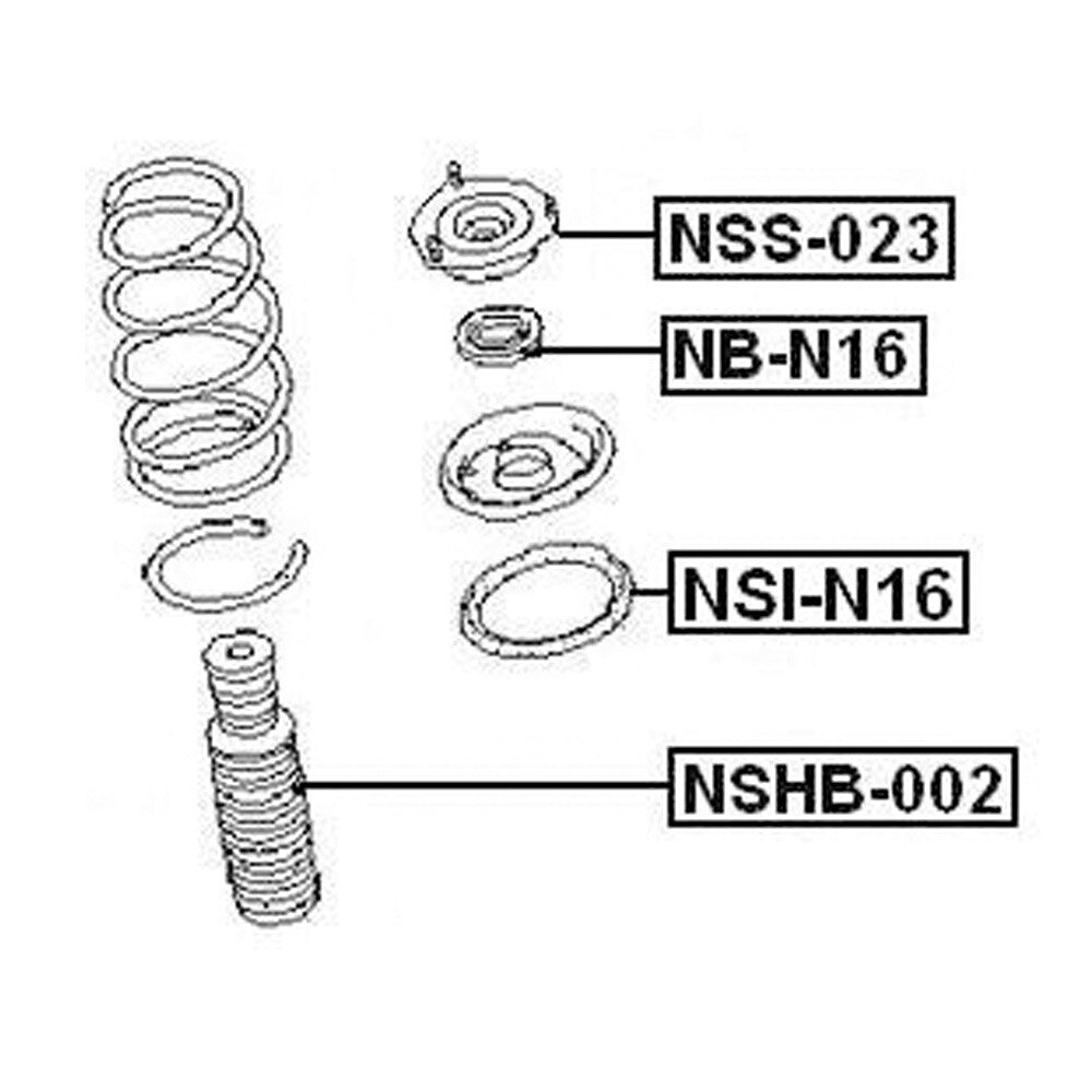 4. Front strut mounting shock absorber supports and bearings suitable for 2000-2006 Sentra- n