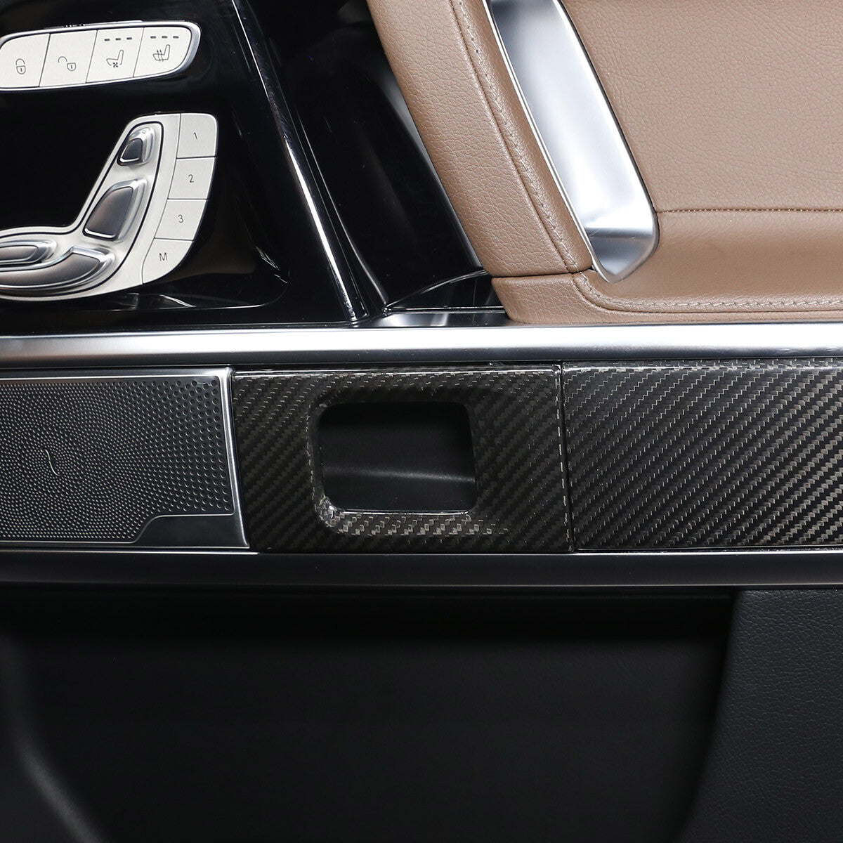 carbon fiber interior door handle frame trim for G-Class W464 (2019-2023) n