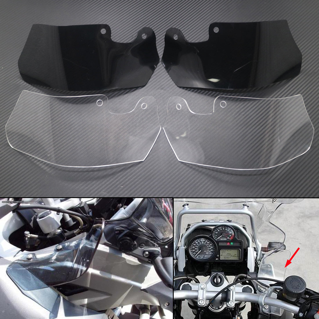 Windshield Side WindScreen Airflow Deflector Wind Cowl for BMW R1200 GS 04-12 Q