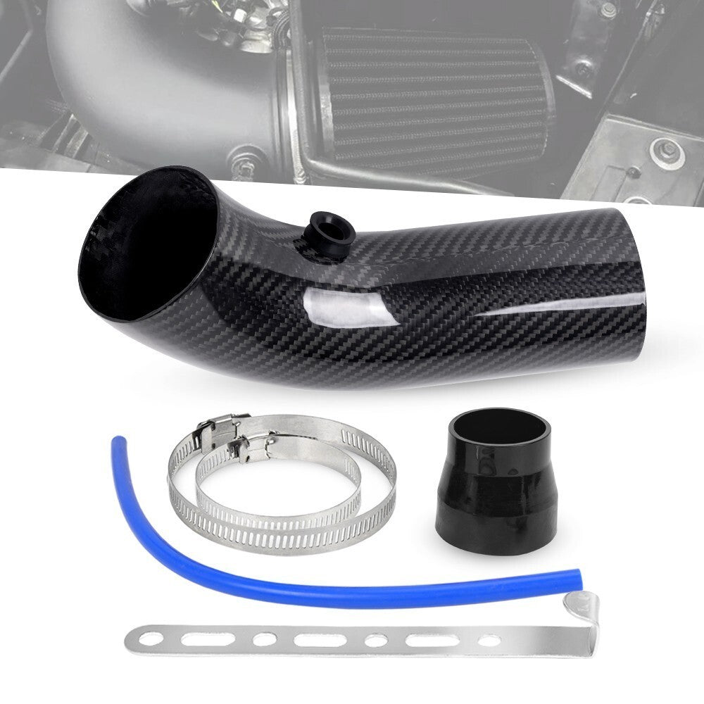 Real Carbon Fiber 76mm/3 Universal Car Cold Air Intake Induction Pipe Hose Tube Q