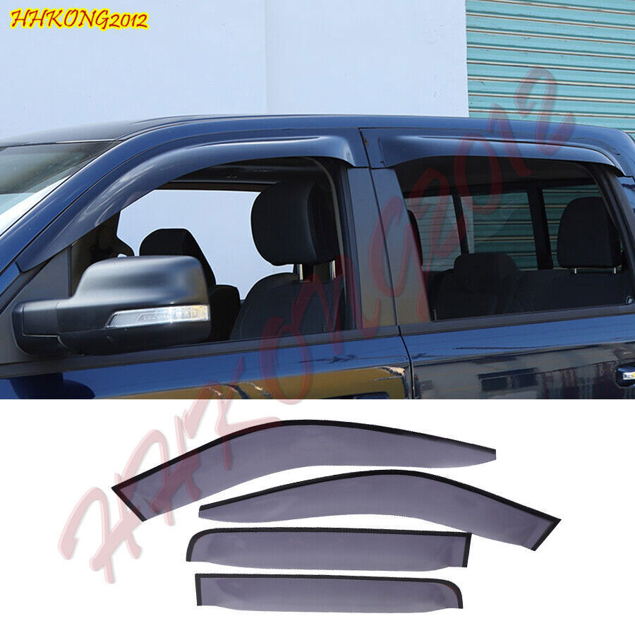 for Dodge for Ram 1500 2019-2024 Black Window Wind Visors Rain Guard Vent Deflectors