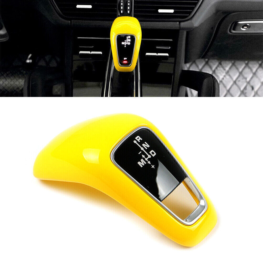 ABS Gear Shift Knob Cover Trim for Porsche for Cayenne 2018 2019 2020 2021 Yellow Q