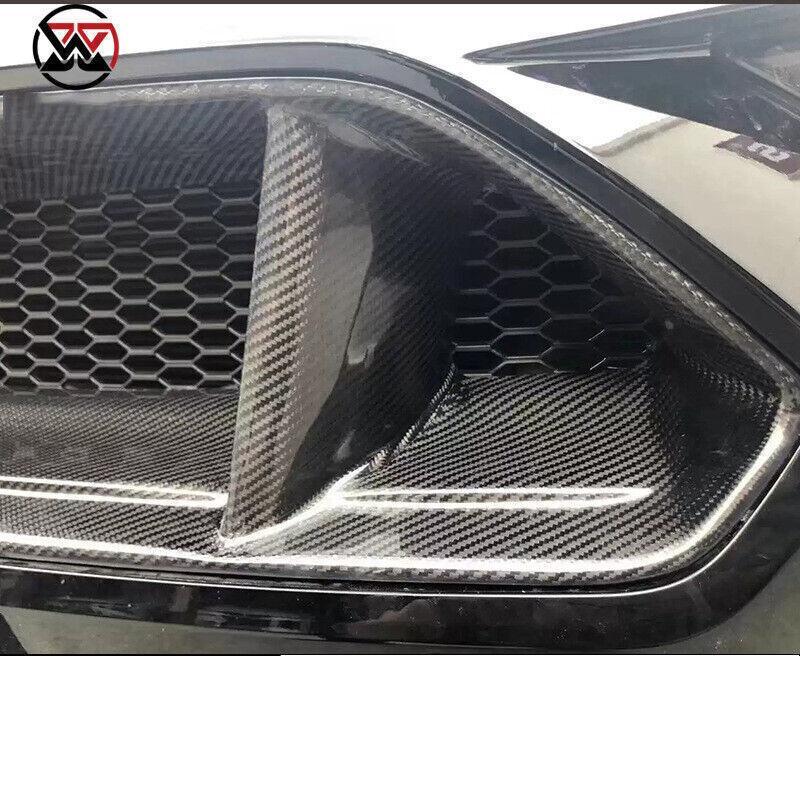 Carbon fiber upper front bumper and lower bumper grill mount for Ford for Mustang GT 2018-2024