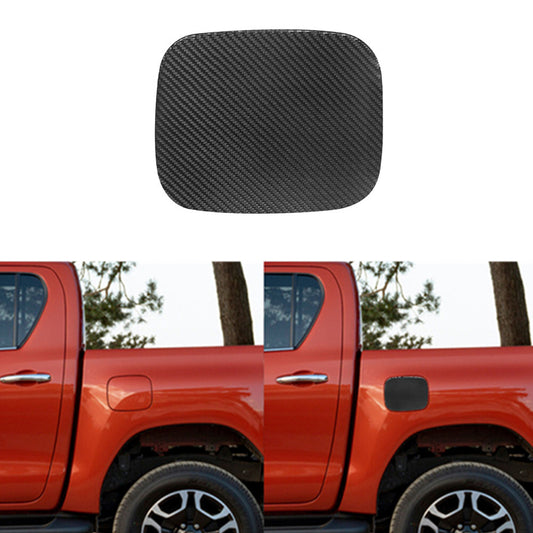 Carbon Fiber Fuel Tank Cap Panel Cover Trim for Toyota Hilux 2015-2021