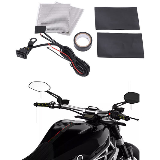 12V Motorcycle Bike Electric Heating Handlebar Warmer Heated Grips v