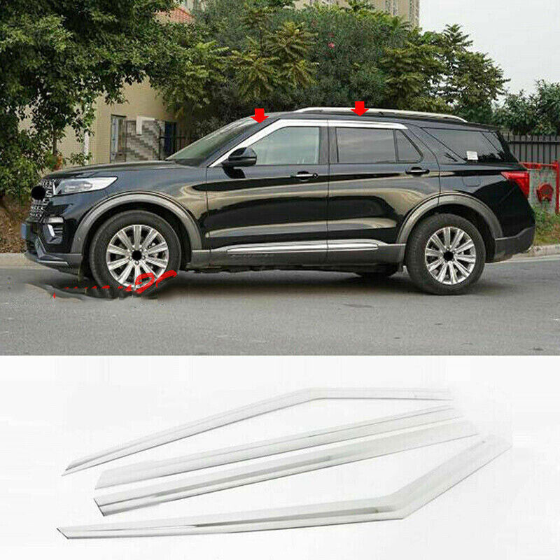 for Ford Explorer 2020-2024 Chrome Window Wind Visors Rain Guard Vent Deflector