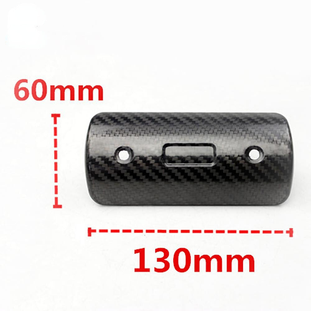 Universal Heat Shield Cover Tip Motorcycle Carbon Fiber Exhaust Pipe Protection Q