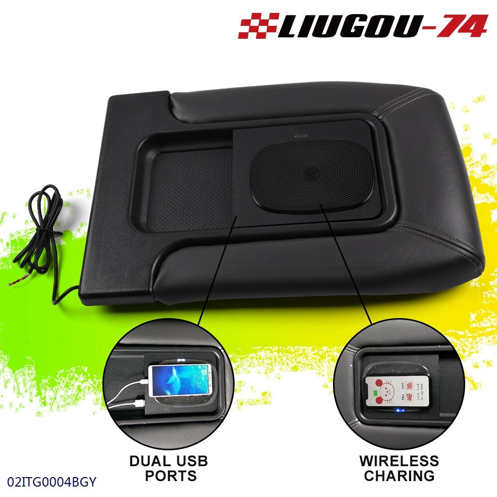 Port Wireless Charging Armrest Center Console USB Fits 01-07 for Silverado - v