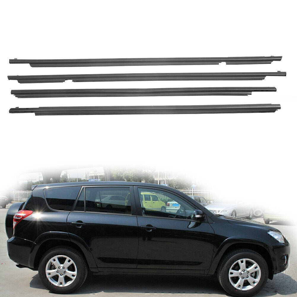 Black Door Auto Window Trim Moulding Belt Weatherstrip Fit for Toyota RAV4 2009-12
