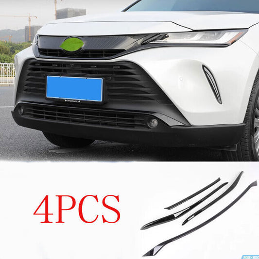 for Toyota Venza 21-23 Glossy Black Front Bumper Grill Cover Trim Molding Strips