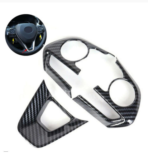 Carbon Fiber Steering Wheel Switch Trims for Toyota RAV4 2019-2022 Accessories