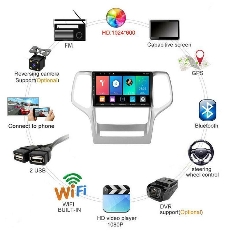 for Jeep Grand Cherokee Android 10.1 Car Radio GPS 9 Stereo Head Unit FM 11-13