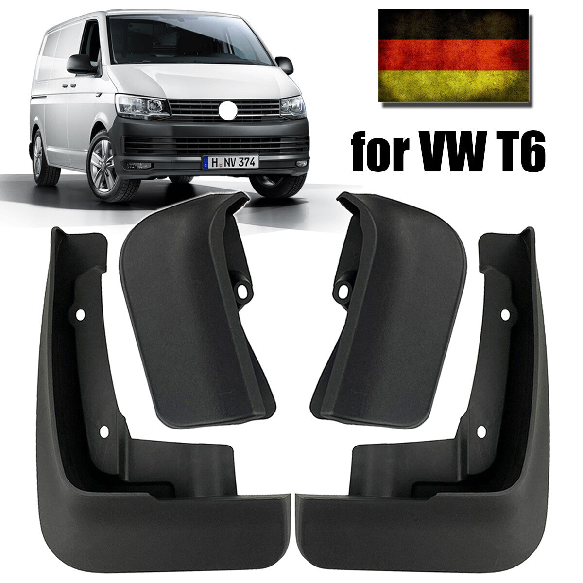 Dirt catcher for VW van multivan T6 4 pcs black front rear set 2020 Q