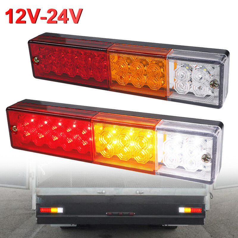 2X LED Car Trailer Truck Stop Turn Tail Light Rectangle Reverse Brake Rear Lamp