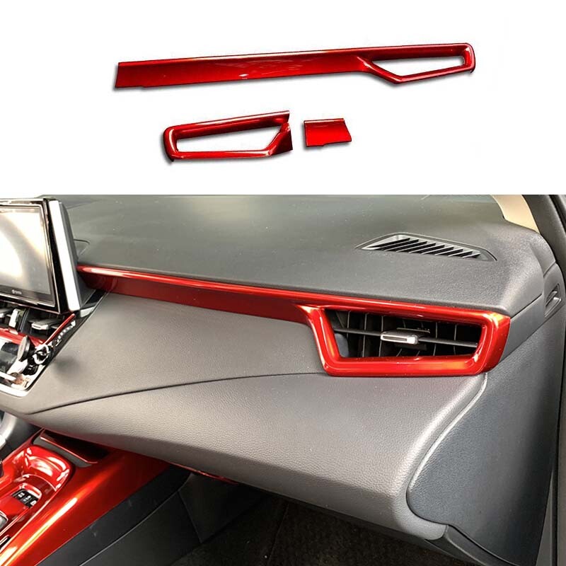 LR AC Air Outlet Vent 3PCS Cover Trim for Toyota for Corolla 2019-2022 Gloosy Red