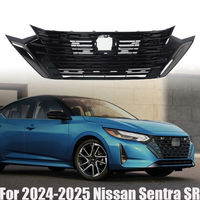 Front Bumper Upper Grille For 2024-2025 Sentra SR Plastic Black n