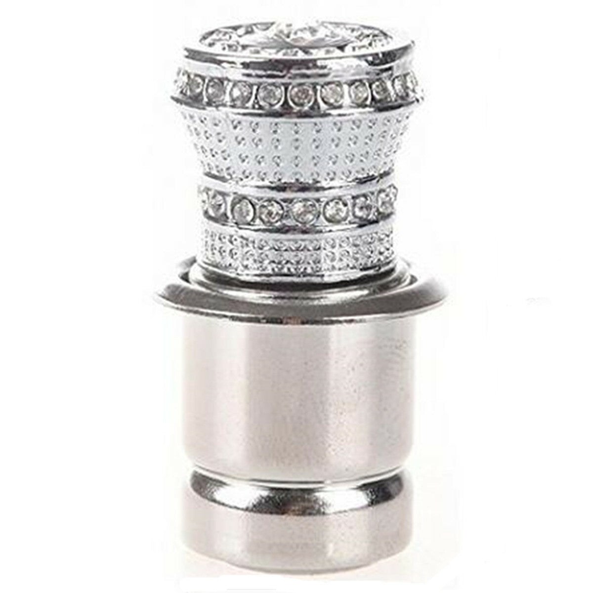 Crystal Style Car Cigarette Lighters Rhinestone for Charger Decor Accessories Silver