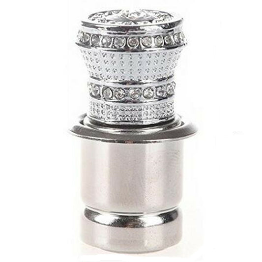 Crystal Style Car Cigarette Lighters Rhinestone for Charger Decor Accessories Silver