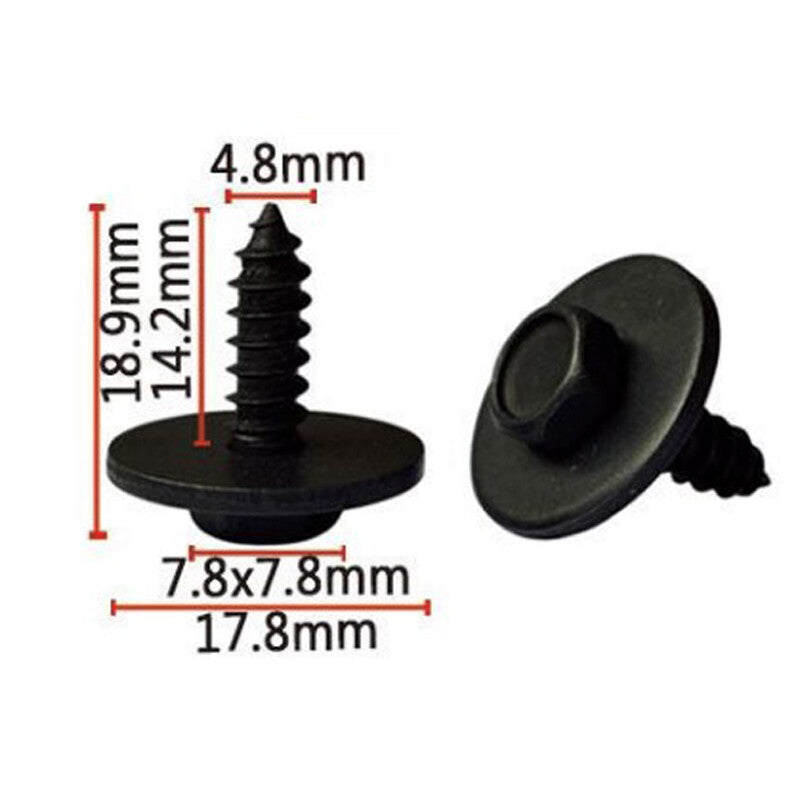 100X/Set Body Mudguard Screws Washing Machine Kit Fastener Clip OE:07 147129160- n