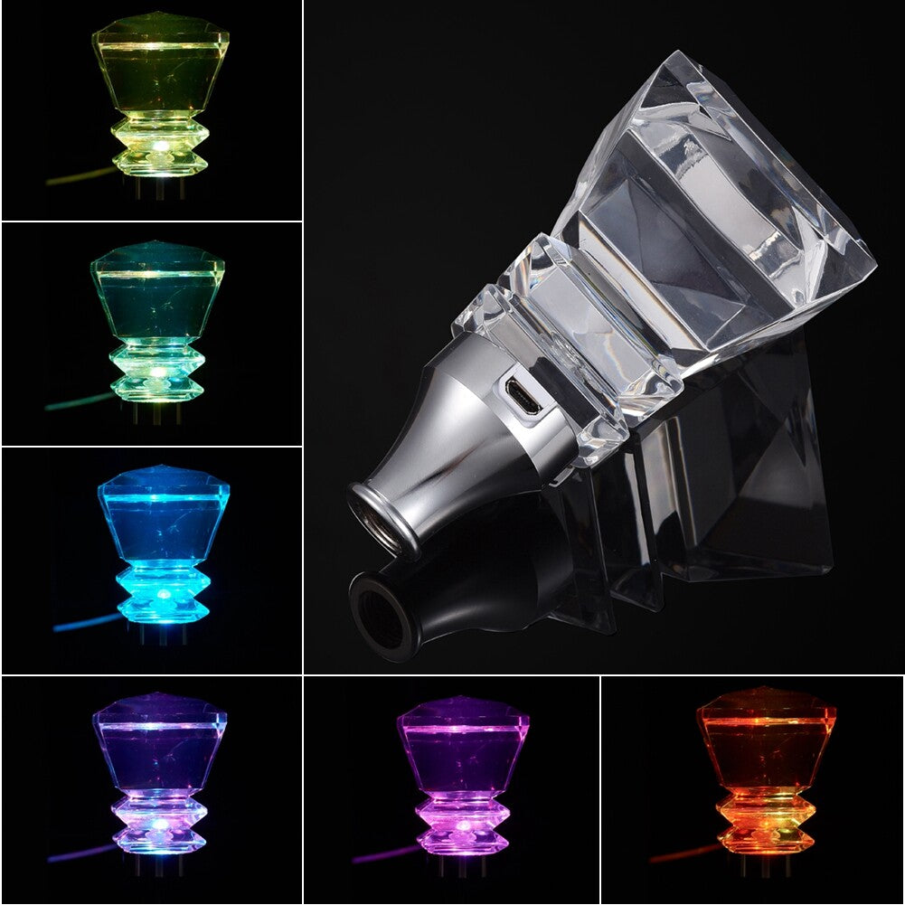 LED Light RGB Shift Knob Stick Acrylic Clear Crystal Gear Shifter For AT/MT Car