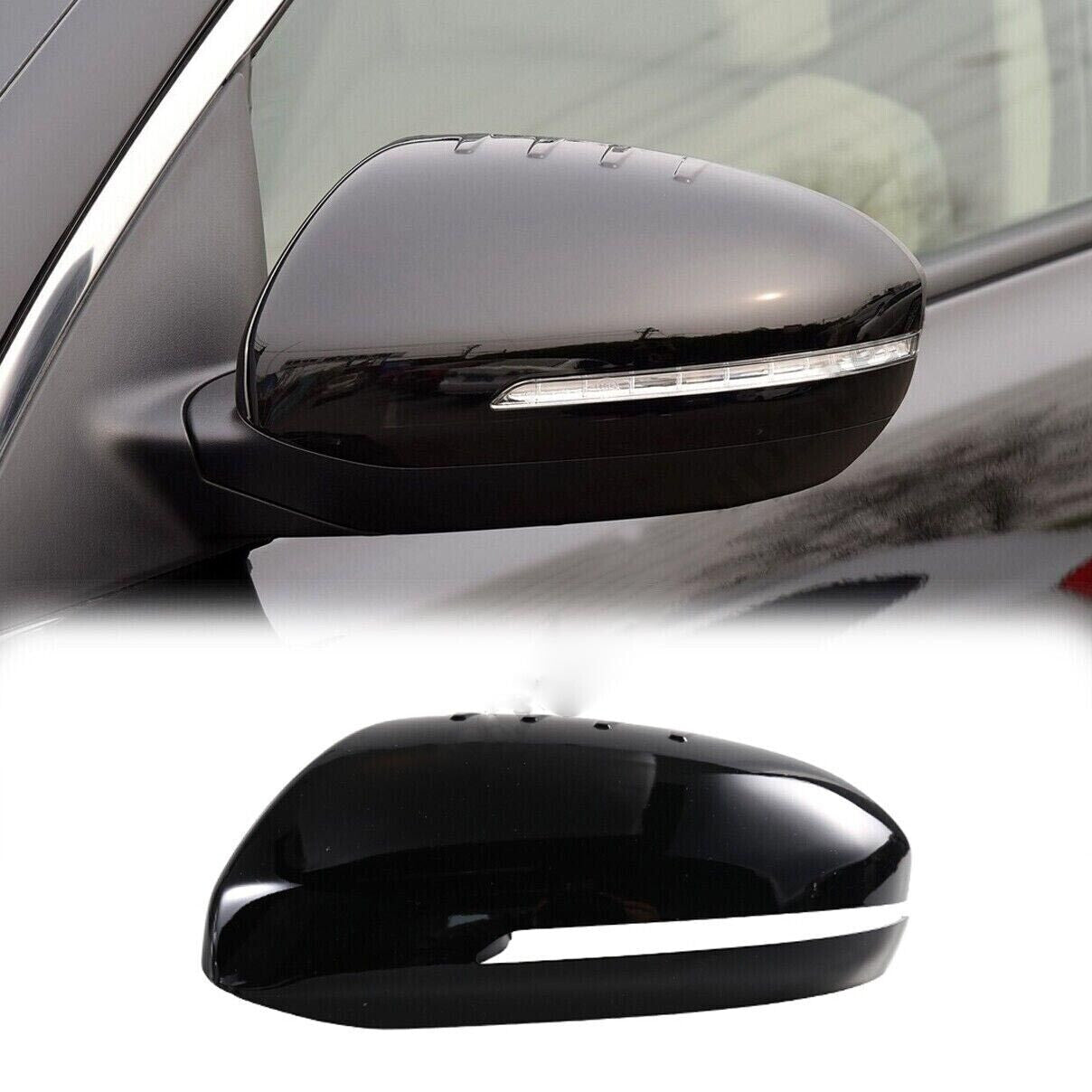 Fit for Kia Optima 2011-2015 Black Exterior Rear View Side Door Mirror Cap Cover Q