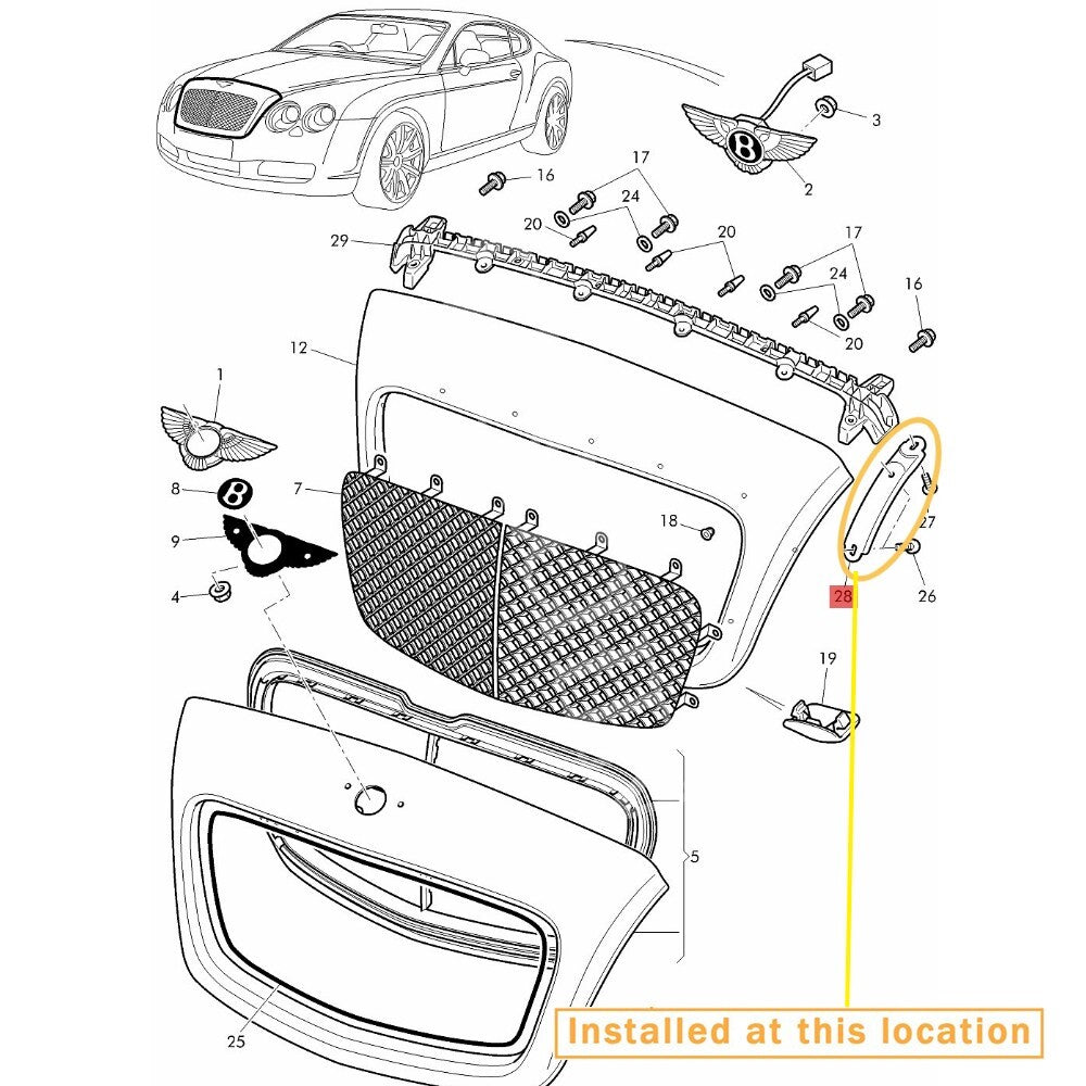 for Bentley Flying Spur 05-13 reinforced bracket : 3W0805519A