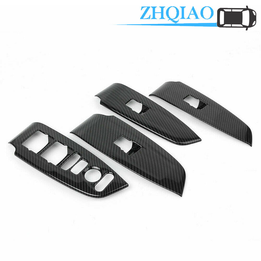 Carbon Fiber Inner Door Window Switch Panel Cover Trim Fits for Honda Accord 2018-19