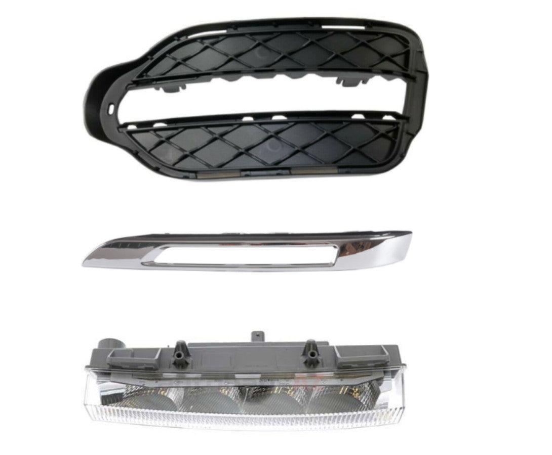 3-piece front left fog light grille chrome trim cover for Mercedes GLK-Class X204