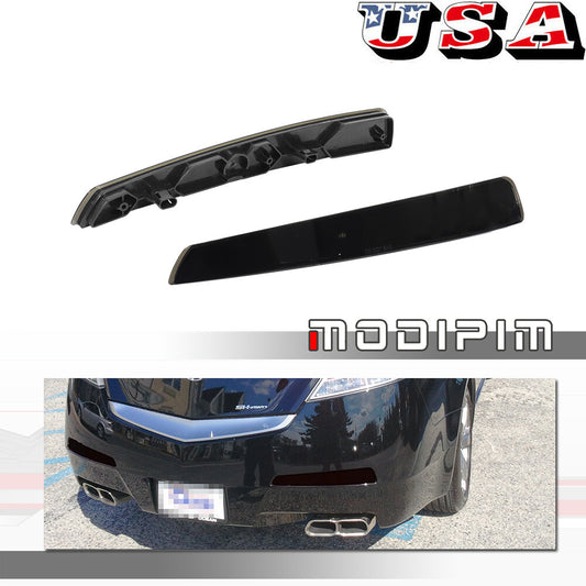 Smoke lens rear bumper reflector light pair 2 pieces for 2009 2010 2011 for Acura TL- v