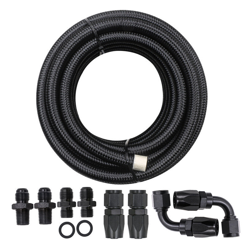 AN6 Automatic Transmission Cooler Line for 4L60E and 4L65E - Black Braided Hose Kit n