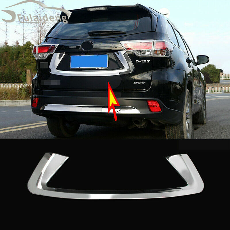 for Toyota Highlander 2014-2019 Chrome Trunk Rear License Plate Frame Cover Trim
