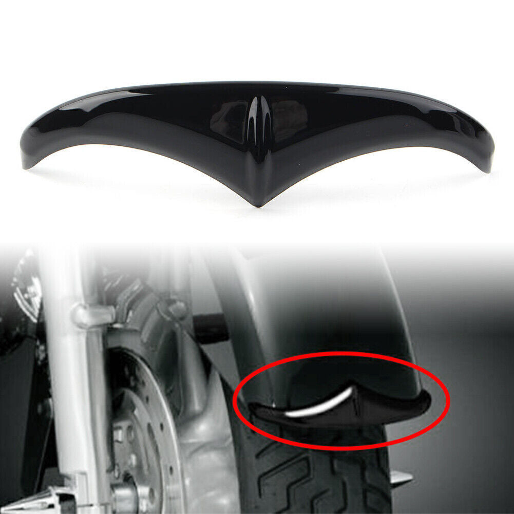 Vivid Black Front Fender Accent Leading Edge Tip Trim Fit for Harley Touring 98-19