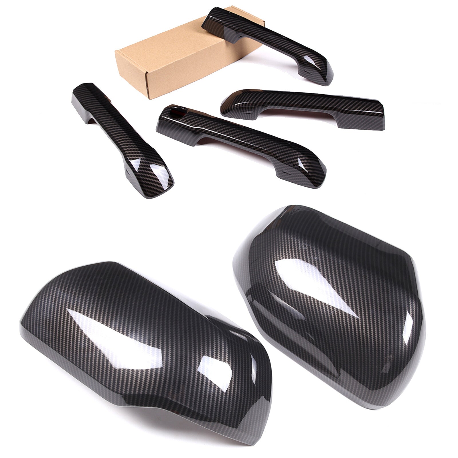 Carbon fiber side mirrors + side door handle cover trim for Tendera 2022 - 24- n